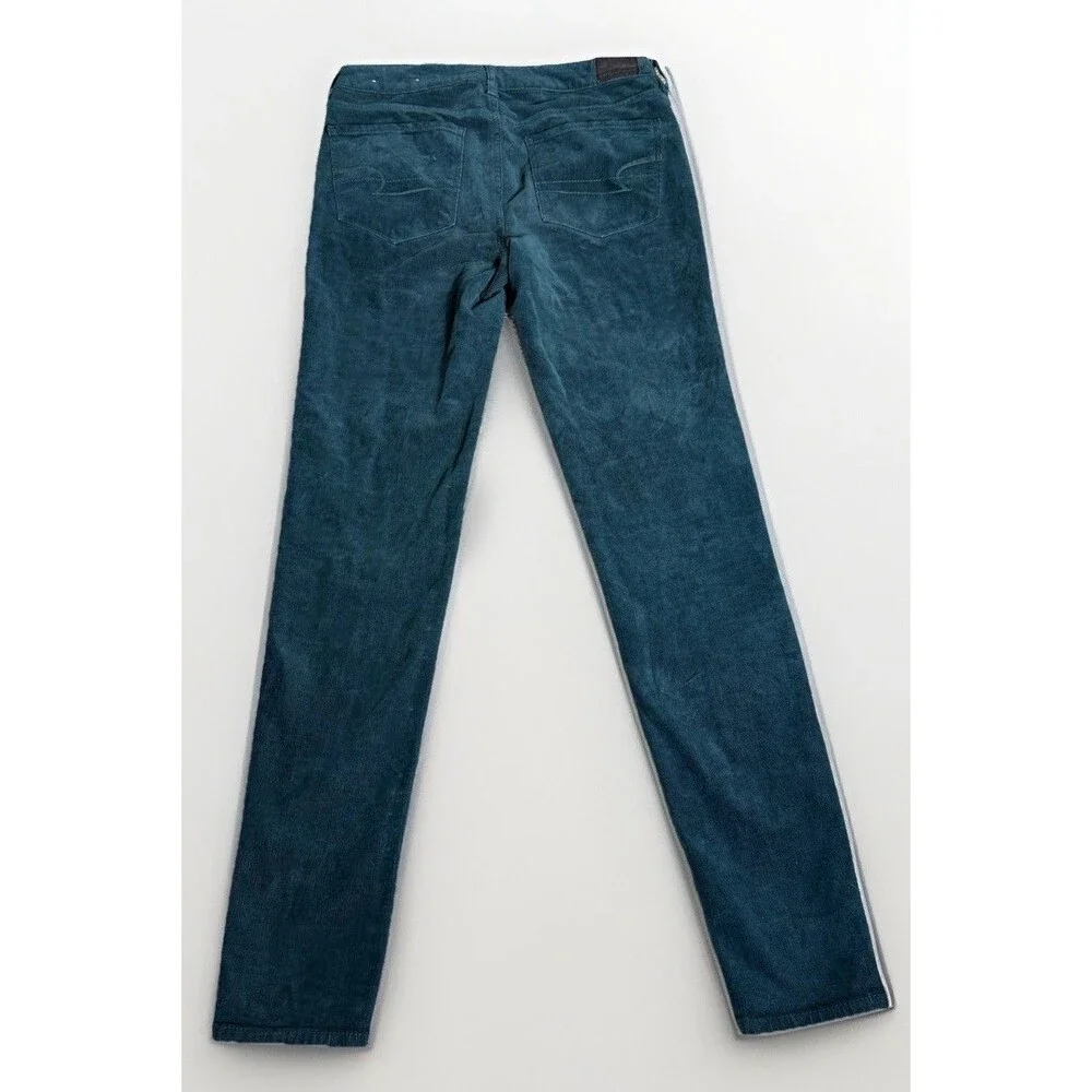 American Eagle Hi-Rise Jegging Women's 6 Long Super Stretch Dark Green - Picture 3 of 9